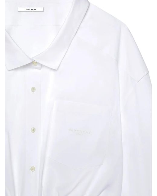 Givenchy White Cropped-Collar Shirt