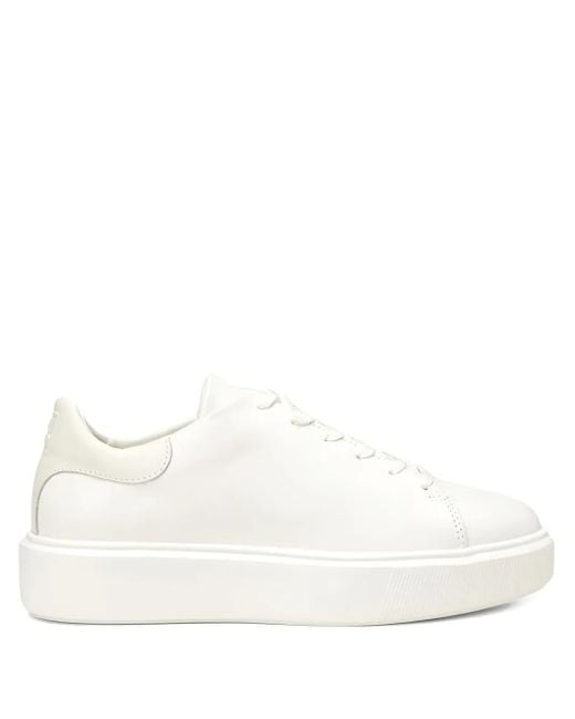 Marc O' Polo White Cora Platform Sole Lace-Up Sneakers