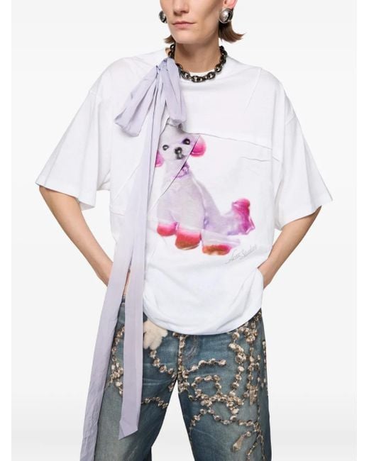 T-Shirt Con Stampa di Acne in White