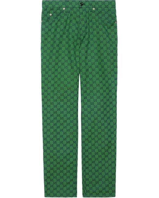 Gucci Green GG Supreme Trousers for men