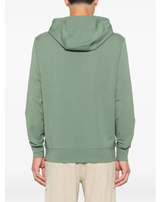 C P Company Green Pocket-Detail Hooded Sweatshirt for men