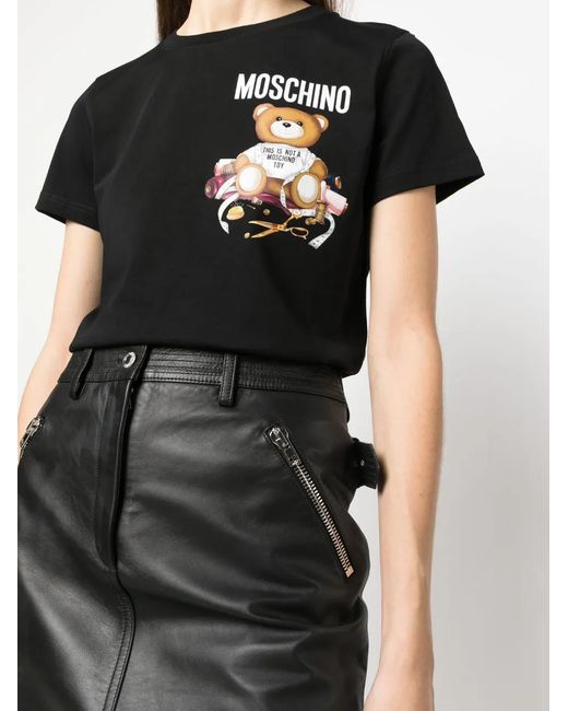 Moschino Black T-shirts And Polos
