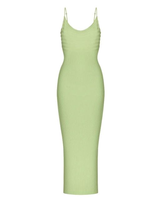 Korobeynikov Green Ribbed-Knit Midi Dress