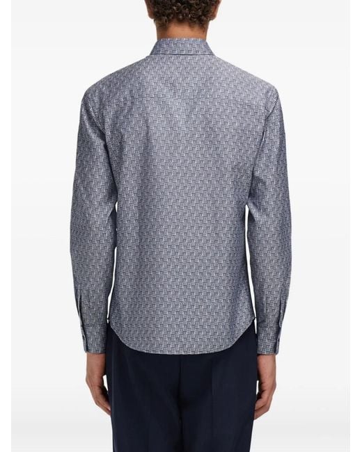 Ferragamo Blue Monogram Shirt for men