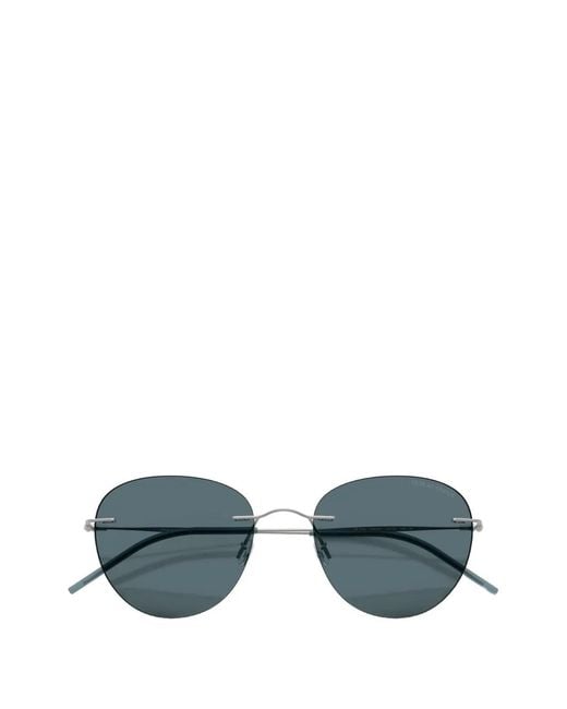 Giorgio Armani Blue Round-Frame Sunglasses for men