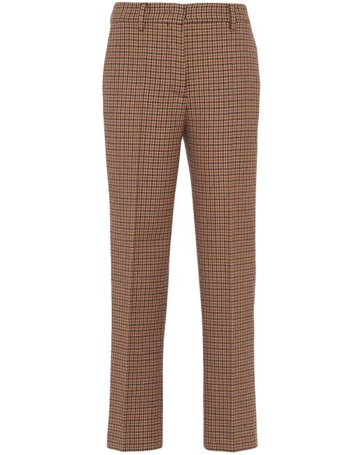 Prada Brown Houndstooth Check Pants