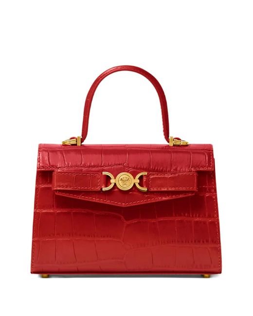 Versace Red Kleine Tasche mit Kroko-Effekt