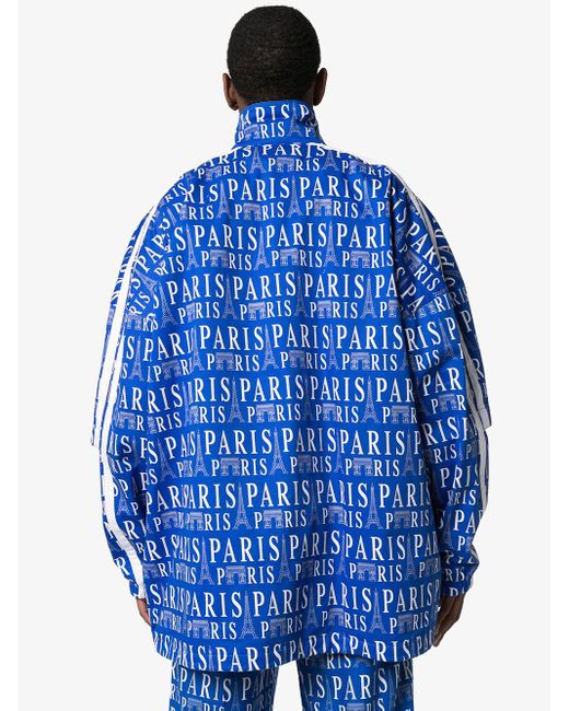 Balenciaga Sportjacke mit "Paris"-Print in Blue für Herren