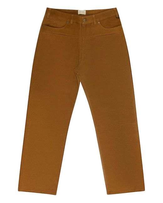 Aimé Leon Dore Brown Suede Western Trousers for men