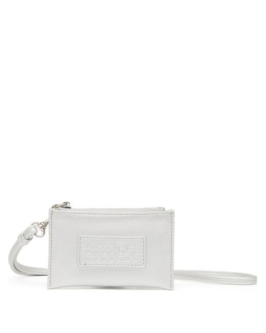 MM6 by Maison Margiela Numeric-Logo Zipped Wallet in White | Lyst