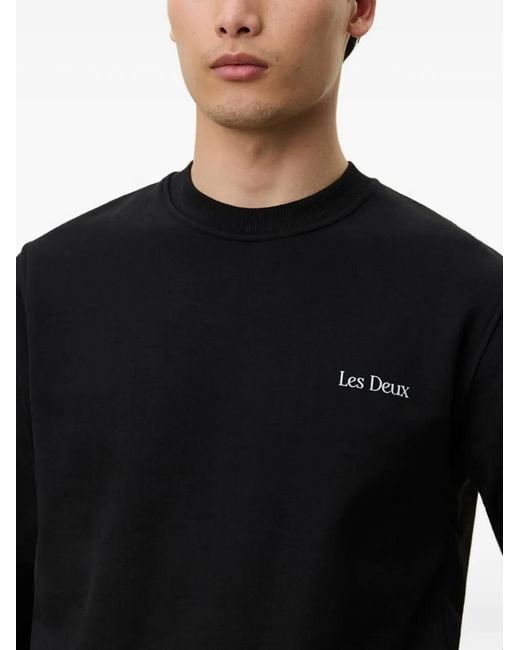 Les Deux Black Brady Flower Market Sweatshirt for men