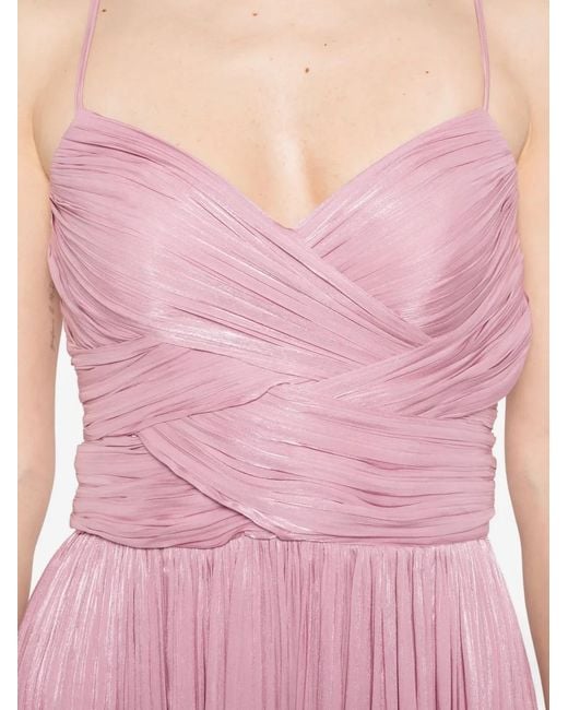 Costarellos Pink Robe Longue Sireen À Design Plissé