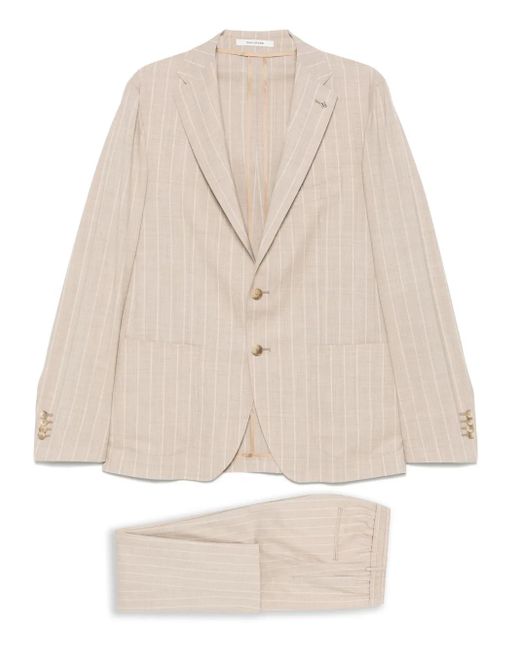 Completo Due Pezzi A Righe di Tagliatore in Natural da Uomo