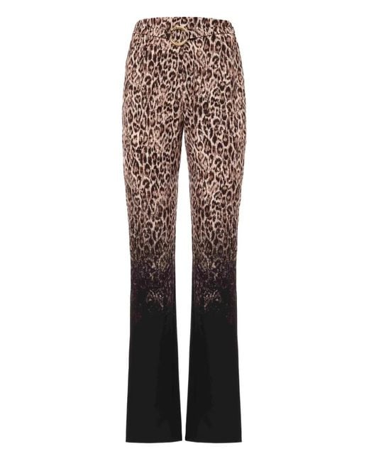 Just Cavalli Brown Leopard-Print Gradient Trousers