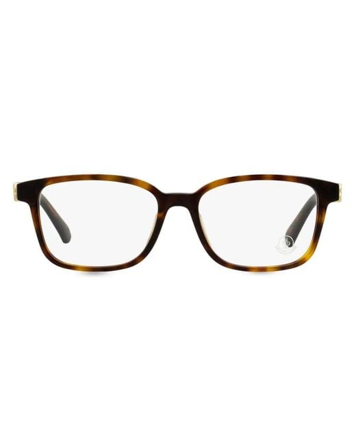 Moncler Brown Tortoiseshell Rectangle-Frame Glasses
