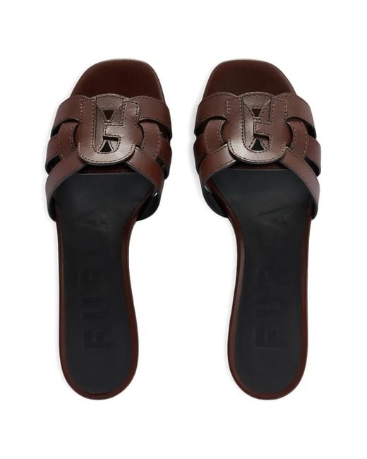 Furla Brown Summer Leather Sandals