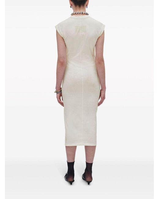 Marc Jacobs White Seamed Up Sleeveless Midi Dress