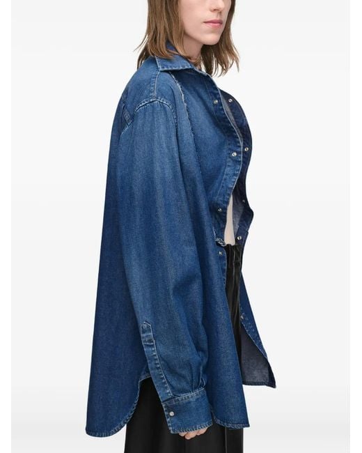 Maison Margiela Blue Folded Collar Denim Shirt