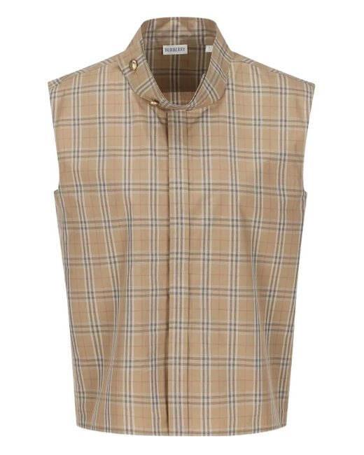 Burberry Natural Check Sleeveless Top