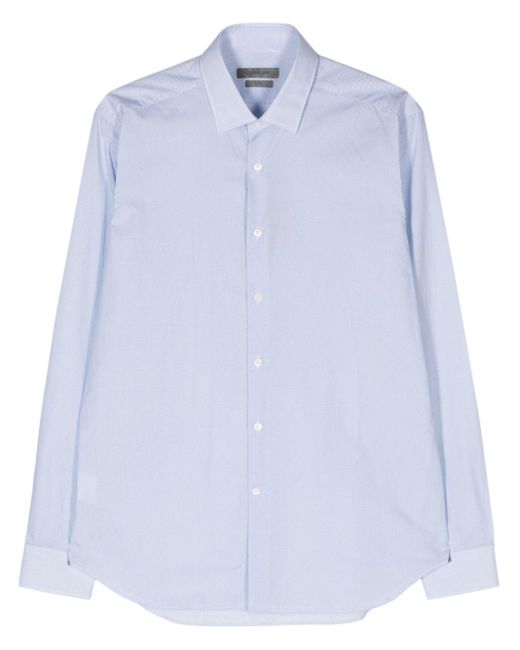 Corneliani Blue Polka-dot Cotton Shirt for men