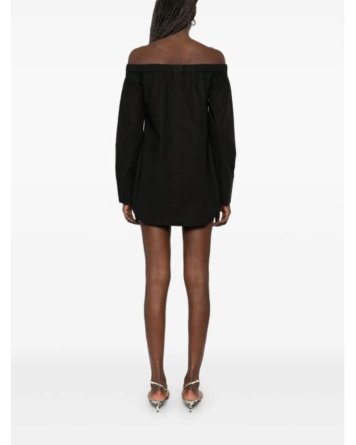 FEDERICA TOSI Black Off-Shoulder Mini Dress