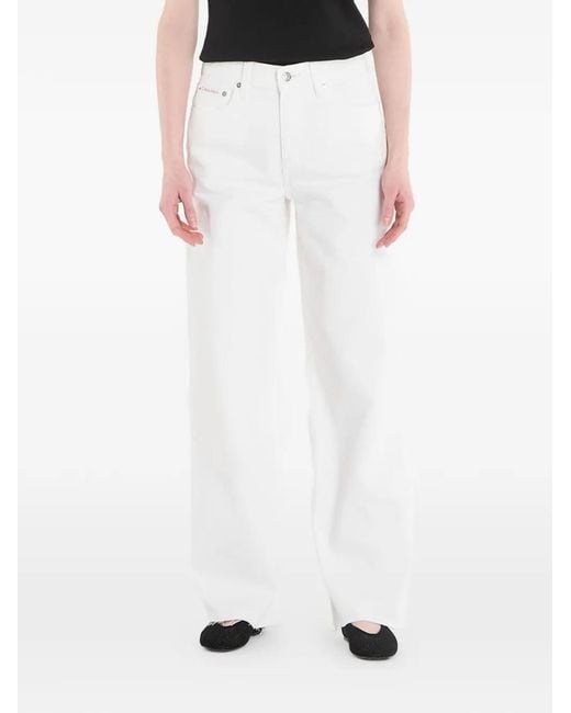 Calvin Klein White Wide-Leg Jeans