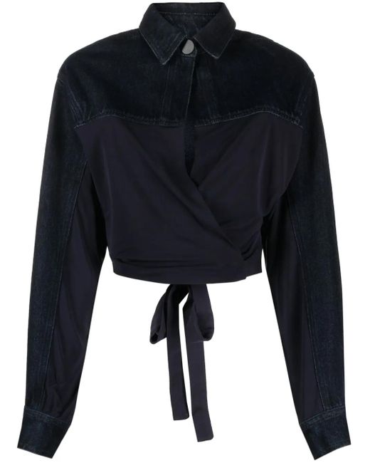 Christopher Esber Blue Sevilla Denim Wrap Top