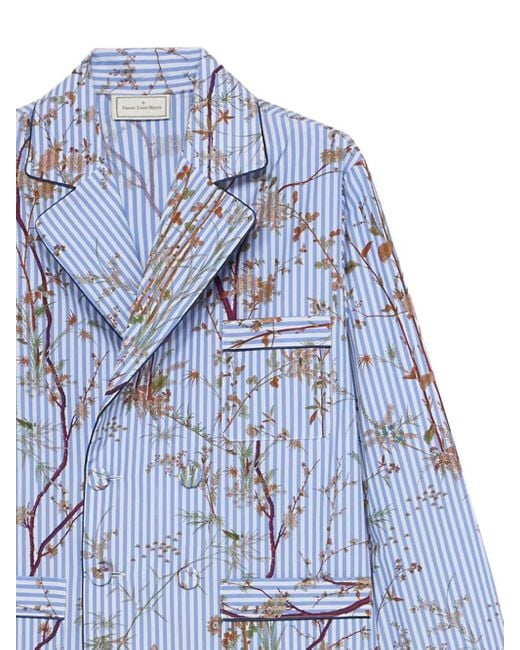 Pierre Louis Mascia Blue Kami Striped Jacket