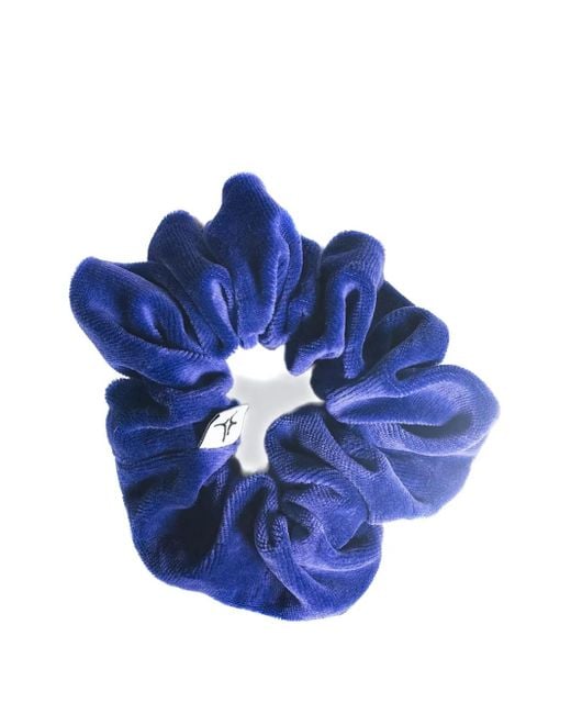 SPARK LE MONDE Blue The Rita Velvet-Effect Scrunchie