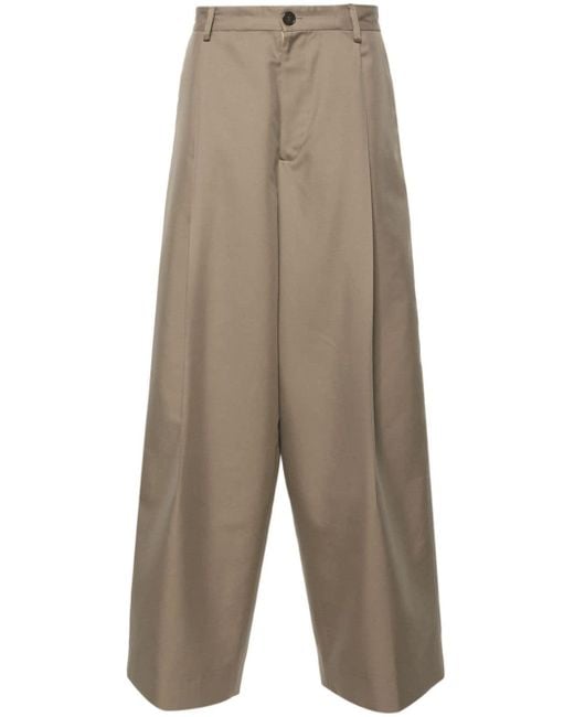 Societe Anonyme Natural Pleat-detail Wide-leg Trousers for men