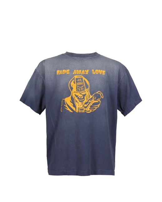 SAINT Mxxxxxx Blue Graphic Print T-Shirt for men