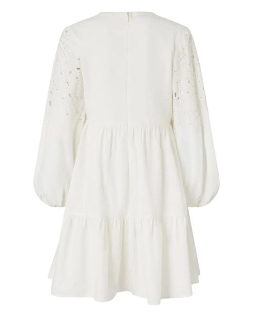 Pinko White V-Neck Dress