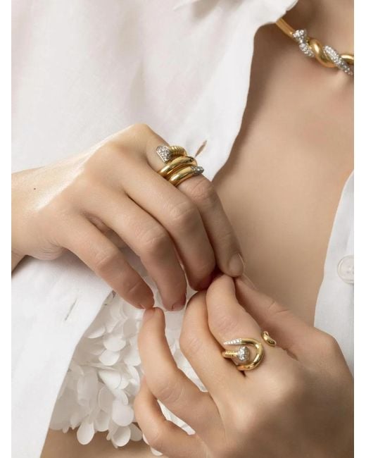 David Webb Metallic Diamond Nail Ring