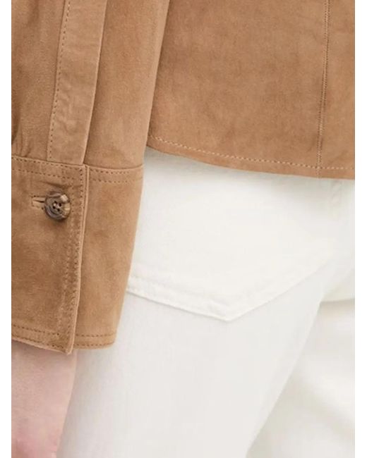 Marella Natural Suede Button-Up Jacket