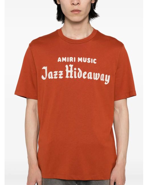 Amiri Orange Jazz Hideaway T-Shirt for men