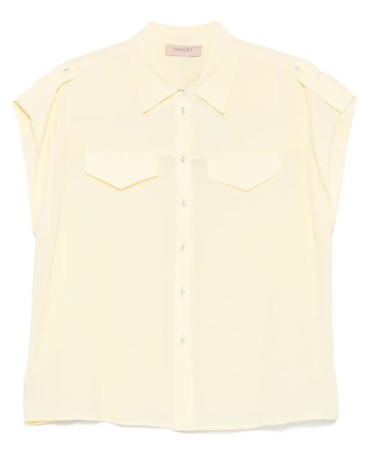 Twinset Natural Cap-Sleeved Shirt