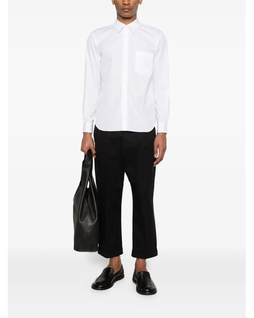 COMME DES GARÇON BLACK White Patch-Pocket Shirt