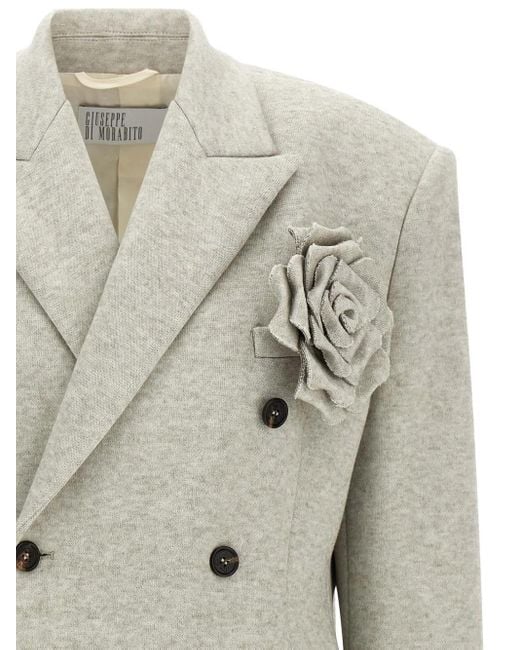 Blazer À Boutonnière Croisée GIUSEPPE DI MORABITO en coloris Gray