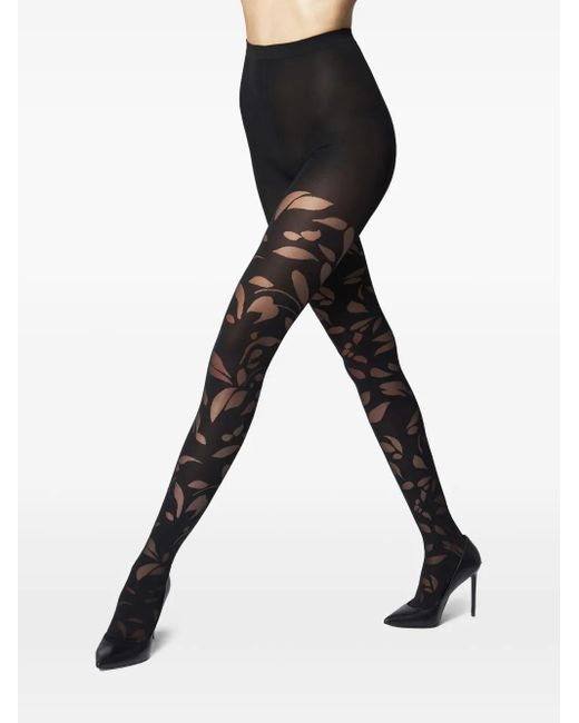 Wolford フローラル タイツ Black