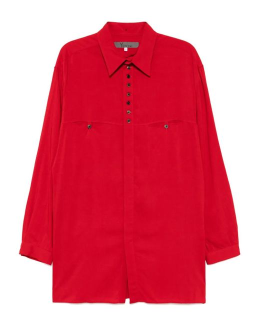 Camicia Con Colletto Ampio di Yohji Yamamoto in Red da Uomo