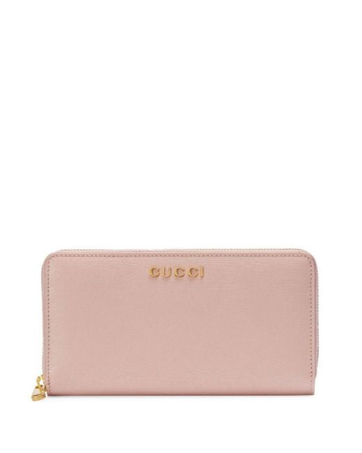 Gucci Pink Logo-plaque Leather Wallet