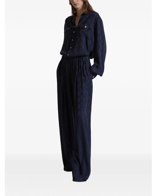 Alberta Ferretti Blue Silk Shirt