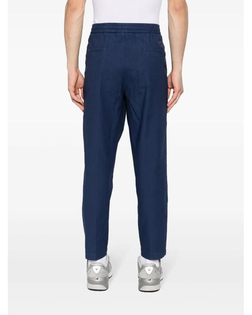 Jacob Cohen Blue Daniel Linen Blend Trousers for men