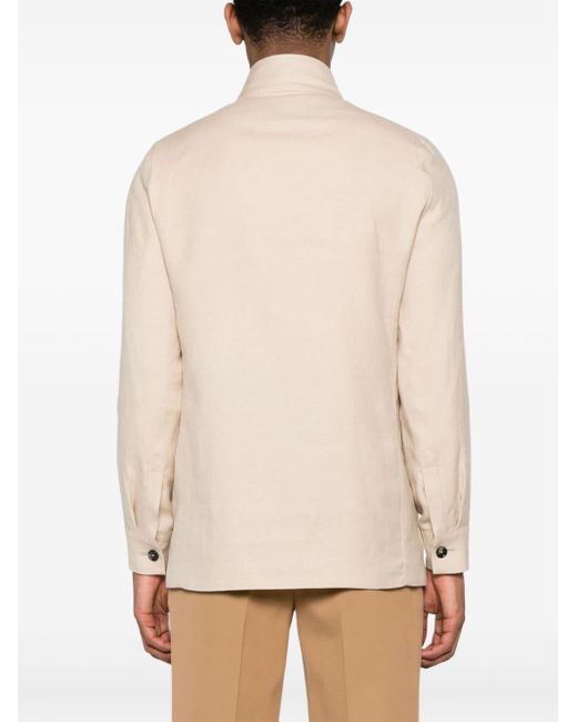 Zegna Natural Linen-blend Shirt Jacket for men