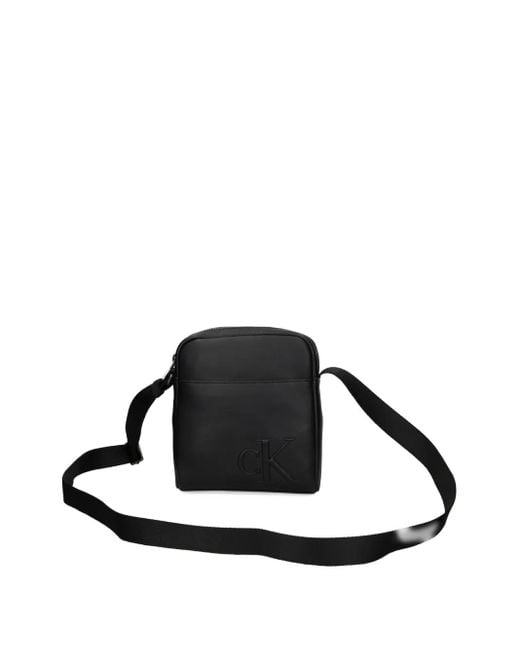 Calvin Klein Black Logo Strap Messenger Bag for men