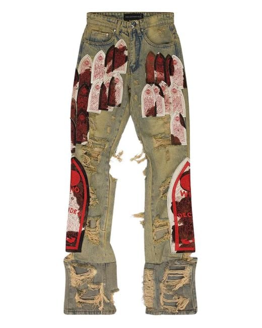 Who Decides War Blue Distressed Jeans for men