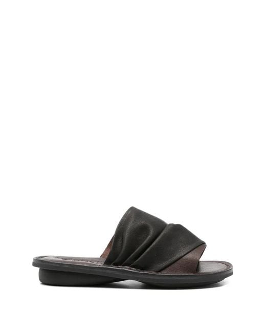 Trippen Black Drift Ruched Sandals