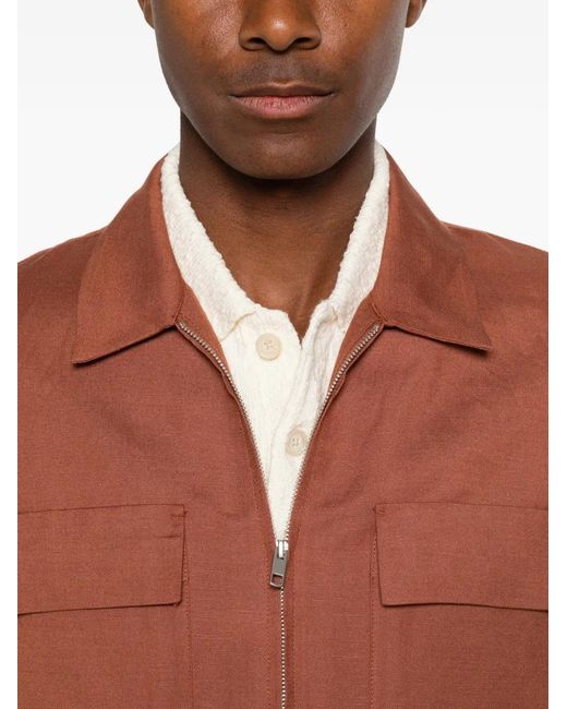 Antony Morato Orange Zip-Up Chest-Pocket Jacket for men