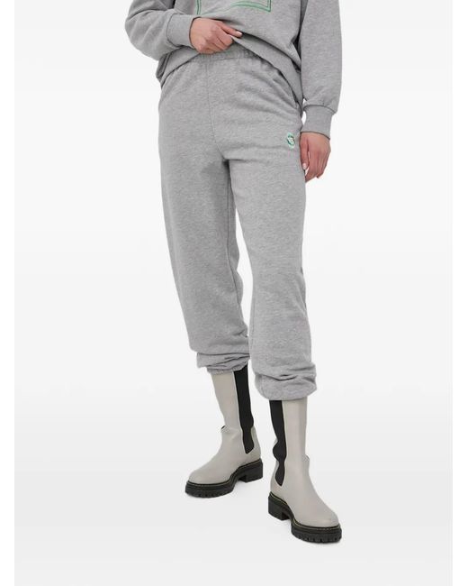 Gestuz Gray Logo-Detail Track Pants