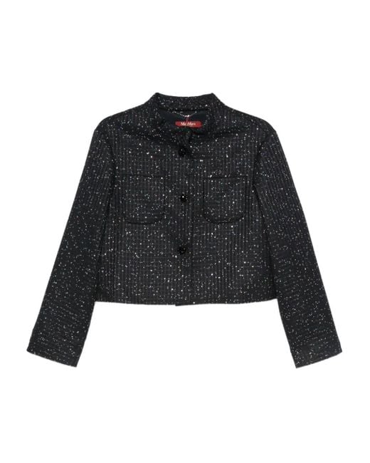 Max Mara Black Sequin-Embellished Jacket
